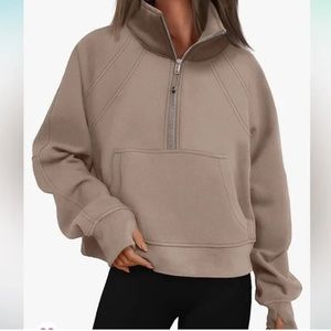 Trendy Queen Half Zip Cropped Pullover Sweatshirt